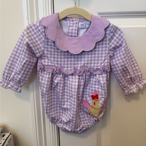 Purple Gingham Turkey Bubble Suit, size 6 month *NWOT*